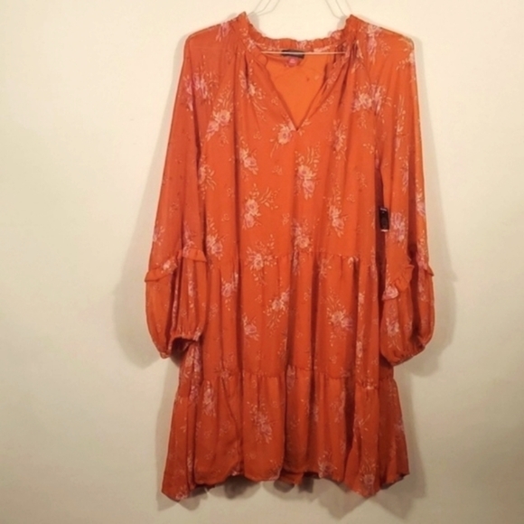 VINCE CAMUTO Orange THREE TIER DRESS SIZE 2XL NWTG - Picture 3 of 15